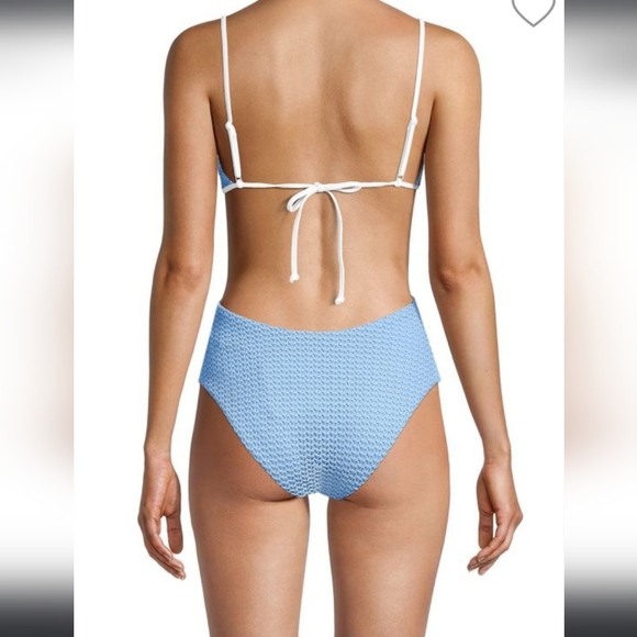Onia Blue Crochet Cutout One-Piece Swimsuit NWT - Picture 2 of 8